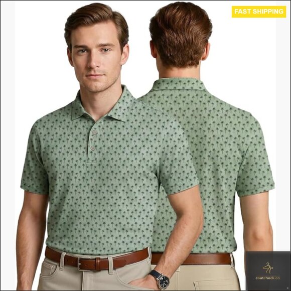 Classic Fit Polo Shirt Lightweight Breathable Moisture Wicking Preppy Golf Style